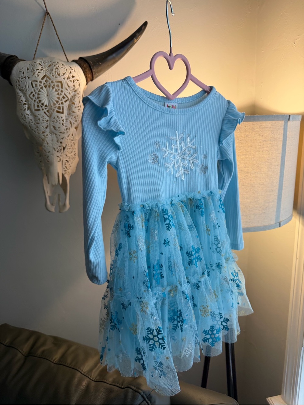 Light Blue Snowflake Tulle Dress